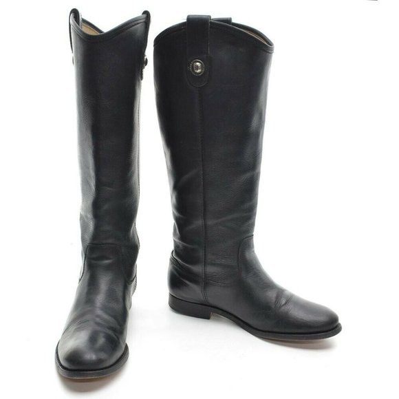 Frye 77167 Melissa Button Black Riding Knee Boots 6 B - Picture 2 of 6